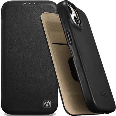 Produktbild von Icarer Ce Premium Leder Folio Etui Iphone 14 Plus Mit Klappe Magnetisch Magsafe Schwarz (Wmi14220715-Bk)