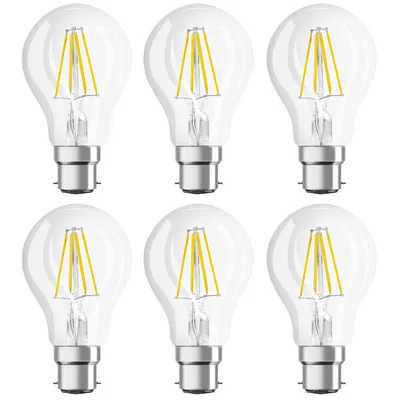 Produktbild von 6 x Osram LED Filament Leuchtmittel Star Classic Birne A60 7W = 60W B22d klar 806lm warmweiß 2700K