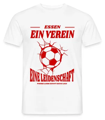 Produktbild von Spreadshirt Essen Fußball Fan Leidenschaft Männer T-Shirt, S, Weiß