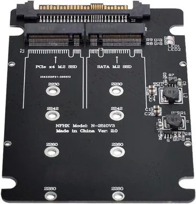 Productafbeelding van NVME U.2 naar M.2 SSD Adapter voor Moederbord - Geschikt voor SATA en PCIe