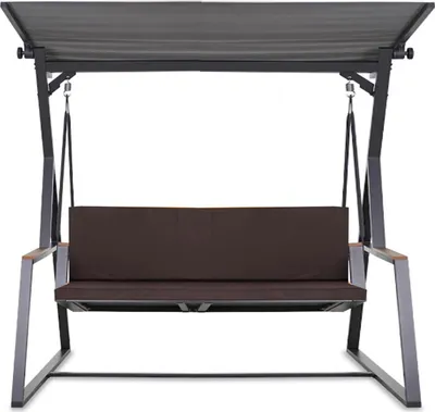 Produktbild von Gartenkissen Set für Gartenschaukel – braun – Sitzkissen 130x50 + Rückenkissen 130x50 – Weiche Auflagen für Hollywoodschaukel