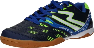 Produktbild von Indoor Sportschuh aus glattem Kunstleder, Blau, mit Schnürung, rutschfeste Gummisohle, MK2781-NA