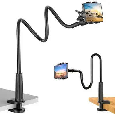 Produktbild von Tabletstand mit schwanenhals, flexibler Arm für Sitzsäcke, für iPad/Smartphone/Switch/Samsung Galaxy Tab/Tablet, etc., Gesamtlänge 75-80 cm.