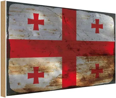 Zdjęcie produktu dla vianmo Drewniany znak 30x40 cm Georgien Flag of Georgia