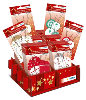 Produktbild von HERMA Weihnachts-Geschenkanhänger Thekendisplay 60 Packungen
