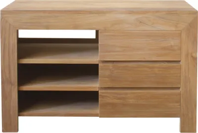 Produktbild von Teako Design Waschtisch Pajala Teak Massivholz mit Schubfächern 120x50x80 cm