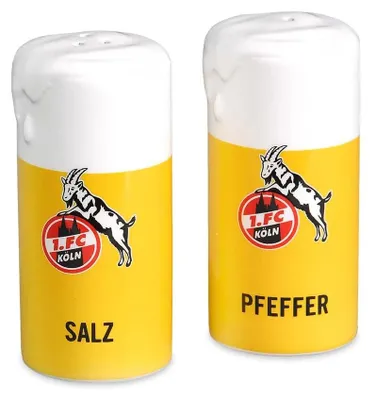 Salz- und Pfefferstreuer im Kölschglas-Look, 2er-Set, Keramik, Gelb