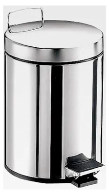 Produktbild von Kosmetikeimer, 5 Liter, rund, Edelstahl, Treteimer mit Deckel, Abfallbehälter