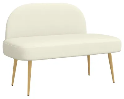 Image de Banc rembourré avec dossier Crème 110 x 60 x 76 cm