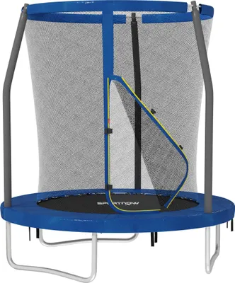 Obrázek produktu pro Dětská trampolína – zahradní trampolína – průměr 183 cm – bezpečnostní síť – ocelový rám – trénink rovnováhy a nohou – modrá