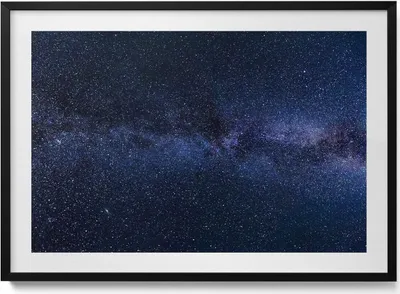 Produktbild von Bild von Weltraum und Sternen– Wandbild mit Rahmen – Gerahmtes Bild  – Wanddekoration – 100x70 cm –  Schwarz Rahmen