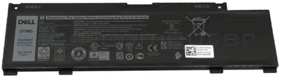 Produktbild von Akku für Dell 266J9 Li-Pol 11,4 Volt 4254 mAh schwarz.