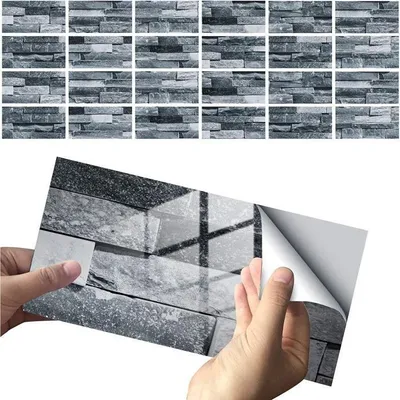 Produktbild von Selbstklebende Fliesen – Ziegelsteinoptik – 24 Stück – 10 x 20 cm