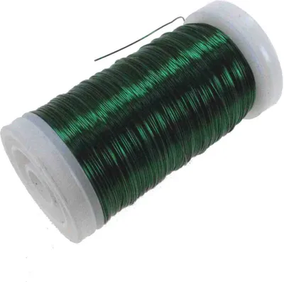 Produktbild von 100g Myrtendraht Dekodraht Ø0,3mm ca.160m Basteldraht Dekolackdraht Lackdraht, Farbe:grün
