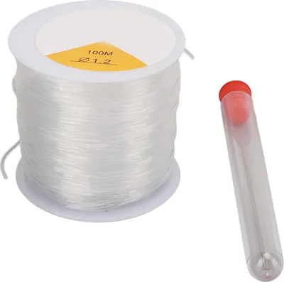 Zdjęcie produktu dla 1,2 mm kryształowy sznurek DIY rękodzieło przezroczysty elastyczny okrągły przezroczysty z 2 igłami do koralików do szycia