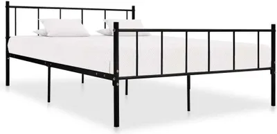Image de Cadre de lit sans matelas noir métal 180x200 cm