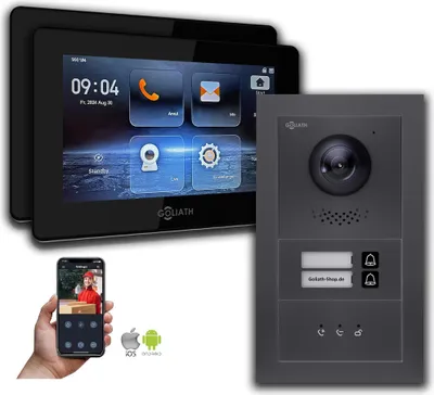 Produktbild von IP 2-Draht BUS Türsprechanlage ZFH | Anthrazit : 7 Zoll Schwarz : Unterputzdose Monitor Farbe: 7 Zoll Schwarz Montage: Unterputzdose