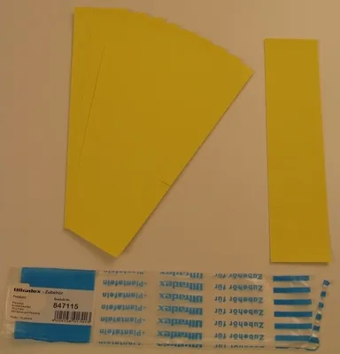 Produktbild von Einsteckkarten für 9,5mm Einsteckschiene 70x7,5mm VE=420 Stück zitrone