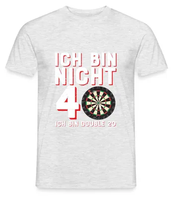 Produktbild von Spreadshirt 40. Geburtstag | Dartscheibe Design Männer T-Shirt, XXL, Grau meliert
