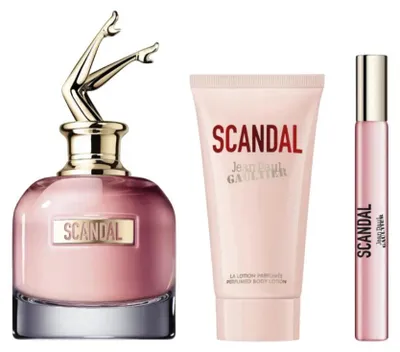 Image de Jean Paul Gaultier Scandal 80 ml Eau de Parfum Coffret avec Mini Eau de Parfum & Lotion pour le Corps