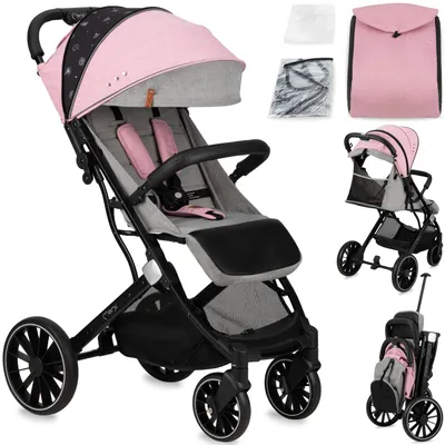 Image de MoMi ESTELLE DAKAR Poussette jusqu'à 22 kg - Légère, moustiquaire, sac de couchage et habillage pluie - Rose