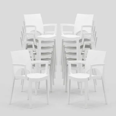 Produktbild von 24er Set Paris Arm Grand Soleil Stühle mit Armlehnen Restaurants und Bars - Weiß