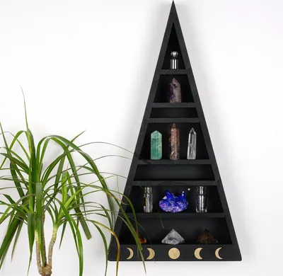 Image de Skye Decor, Cry002-S, étagère murale, 100 % BOIS SOLIDE, Noir, 26 x 6 x 50 cm