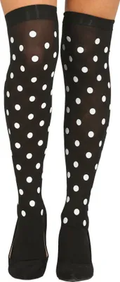 Produktbild von Strümpfe schwarz weiß mit Punkten Overknee bunt für Damen