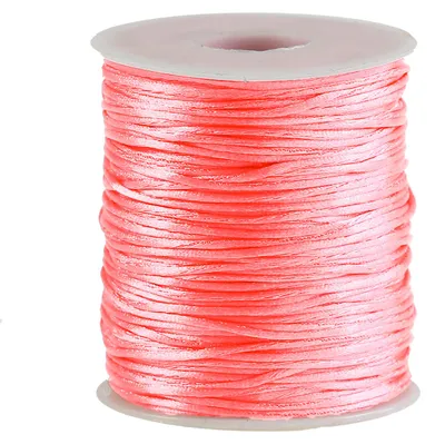80m Meterware Satinschnur 1mm, neonrosa