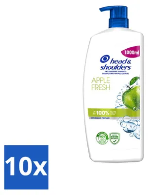 Produktbild von 10 x Head & Shoulders Anti-Schuppen Shampoo Apple Fresh mit Pumpspender 1000 ml - Vorteilspackung - 10 Stücke