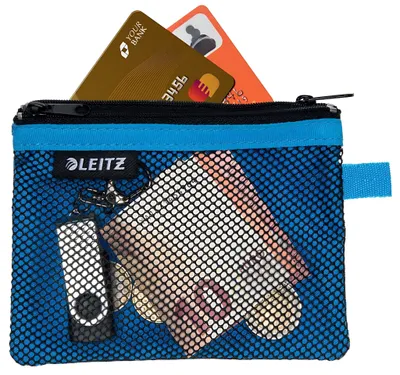 Produktbild von LEITZ Traveller ZipBeutel WOW S blau 14x105cm 2 Fächer 1xblickdicht