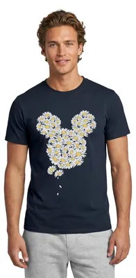 Produktbild von Mickey & Minnie Mickey Mouse Gänseblümchen Männer T-Shirt, 5XL, Navy