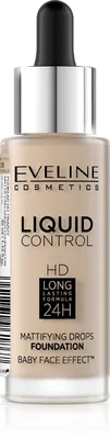 Obrázok produktu pre Tekutý matujúci podklad Eveline Liquid Control HD odtieň Light Vanilla 32 ml.