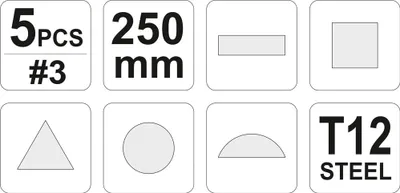 Zdjęcie produktu dla Zestaw Pilników Do Metalu 250Mm, 5 Cz