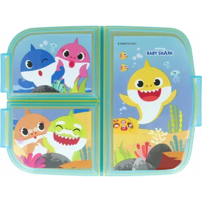 Produktbild von Baby Shark Kinder Brotdose – Lunchbox mit 3 Fächern & tollem Design