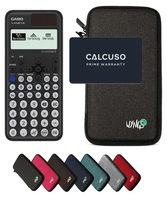 Produktbild von Casio fx-810DE CW ClassWiz inkl. WYNGS Schutztasche Dunkelgrau - Wissenschaftlicher Taschenrechner - Basic Set
