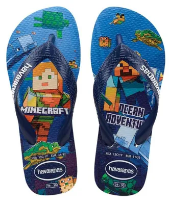 Immagine prodotto di Havaianas Kids, infradito da bambino con motivo Minecraft, colore bianco, taglia 23 EU