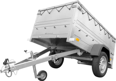 Produktbild von Kippbarer Pkw Anhänger GARDEN TRAILER 200 KIPP mit zusätzlichen Bordwänden, Stützrad und Flachplane