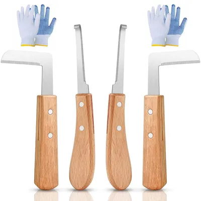 Hufmesser-Set 4-teilig, Typ I & L, mit Handschuhen