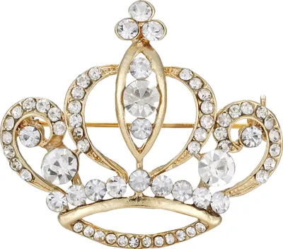 Produktbild von Kronen Brosche klassisch gold silber