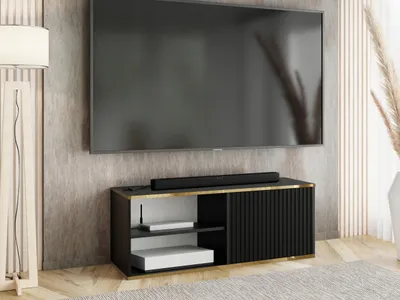 Produktbild von KierMoebel Tv Schrank ICO 2, Modern Lowboard Schwarz 104,9x42x38,8 cm