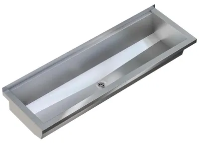 Produktbild von KWC Waschrinne PLANOX, Edelstahl V2A, 1600x210x382mm, Wandmontage, Ablauf mittig, 1 Stk.