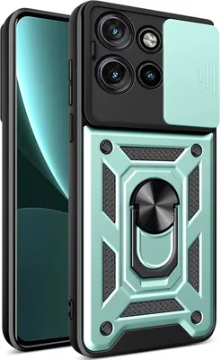 Obrázek produktu pro Pouzdro pro Motorola Edge 50 Neo, TPU Nárazník Silikonové Pouzdro s Kroužkem Stojánek, Ochrana Kamery Zelený