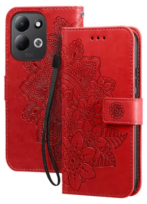 Obrázek produktu pro Pouzdro Avizar pro telefon Xiaomi Redmi 17, design Mandala s funkcí stojánku, červené barvy