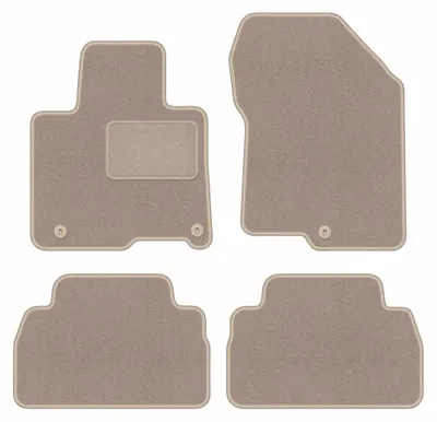 Image de Tapis de sol en moquette pour Hyundai Santa Fe IV depuis 2018 (SUV) – jeu de 4 pièces, beiges, sur mesure – Wielganizator LUX
