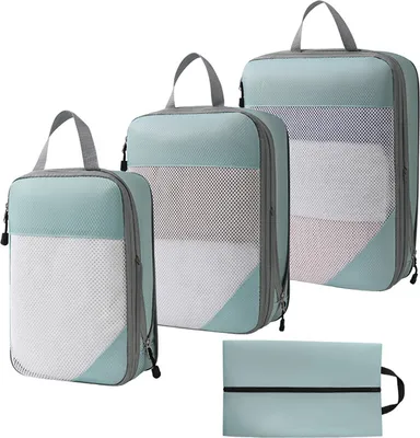 Produktbild von MODFU 4 Stück Packing Cubes Kleidertaschen Koffer Organizer, Blau