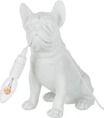 Produktbild von J-Line J-Line Lampe Bulldog - Polyresin - Weiß