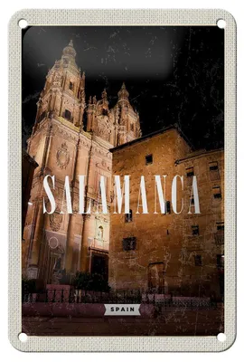 Produktbild von Blechschild Reise 12x18cm Salamanca Spain Architektur Nacht Dekoration