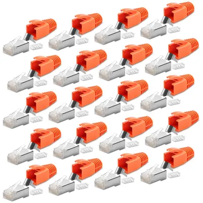 Produktbild von Netzwerkstecker CAT7 CAT6A CAT6 RJ45 20x Netzwerk Stecker vergoldet Crimpstecker