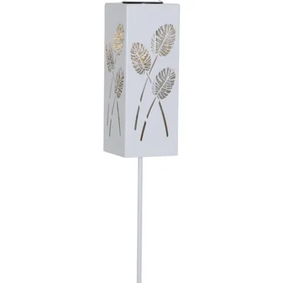 Produktbild von Star Trading Stick Albaleaf, Weiß, IP44, Garten, Dämmerungssensor, 1 Glühbirne(n), LED